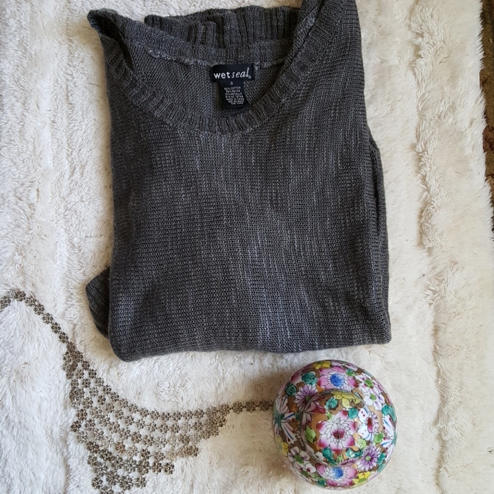 Gray sweater dress